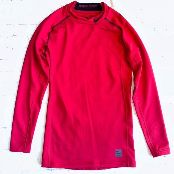 NWOT Unisex Medium Nike Pro Dri-Fit Combat Red Compression LS Performance Shirt - Picture 1 of 7